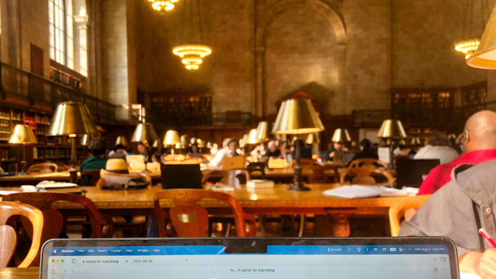 A picture of me writing this week's issue at the New York Public Library